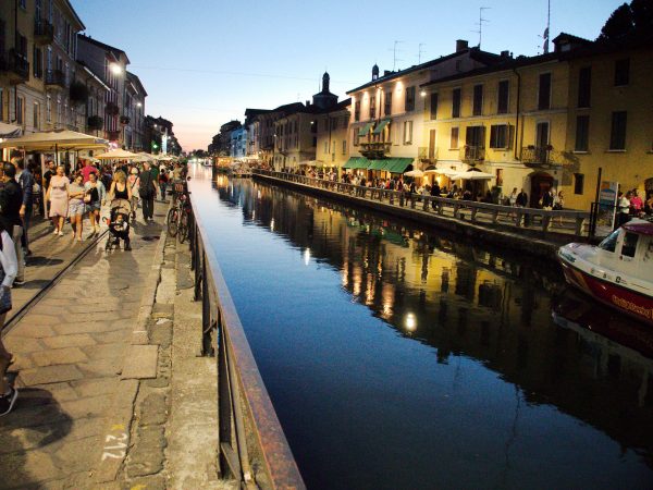 Canal area in Milan, Italy